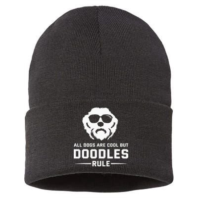 All Dogs Are Cool But Doodles Rule Goldendoodle Labradoodle Sustainable Knit Beanie