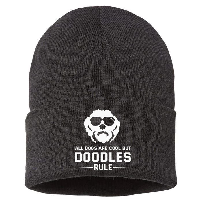 All Dogs Are Cool But Doodles Rule Goldendoodle Labradoodle Sustainable Knit Beanie