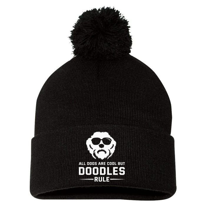 All Dogs Are Cool But Doodles Rule Goldendoodle Labradoodle Pom Pom 12in Knit Beanie
