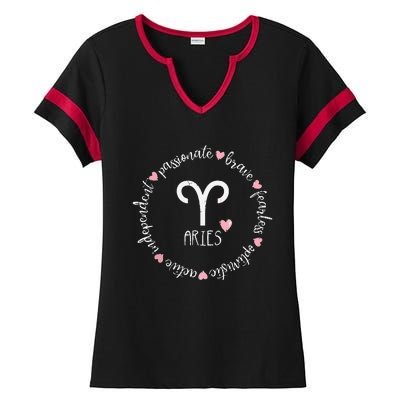 Aries Description Apparel Men Women Funny Zodiac Sign Gift Ladies Halftime Notch Neck Tee