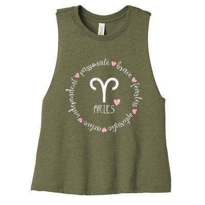 Aries Description Apparel Men Women Funny Zodiac Sign Gift Women's Racerback Cropped Tank