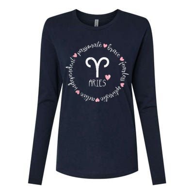 Aries Description Apparel Men Women Funny Zodiac Sign Gift Womens Cotton Relaxed Long Sleeve T-Shirt