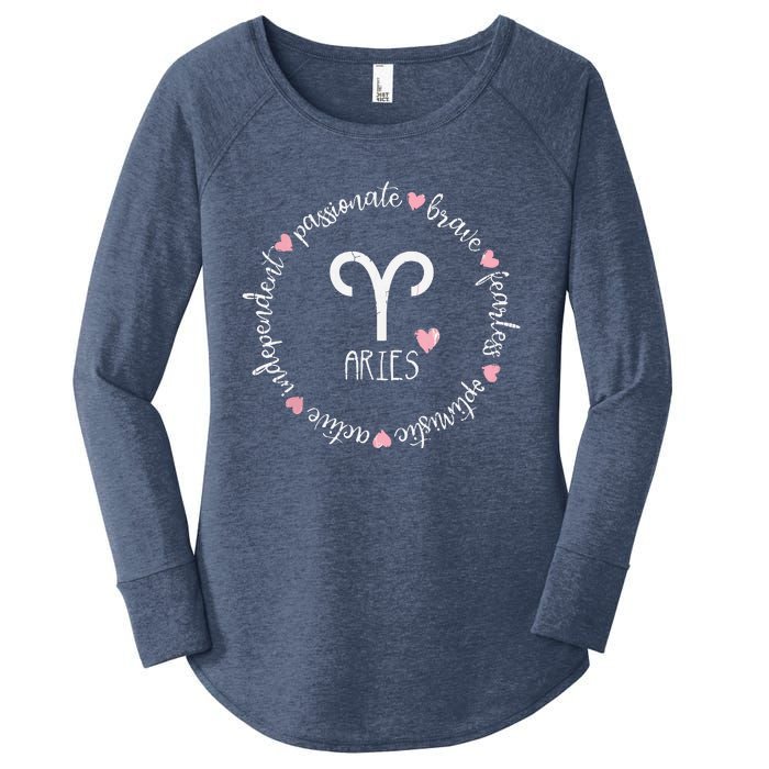 Aries Description Apparel Men Women Funny Zodiac Sign Gift Women's Perfect Tri Tunic Long Sleeve Shirt