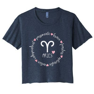 Aries Description Apparel Men Women Funny Zodiac Sign Gift Women's Crop Top Tee