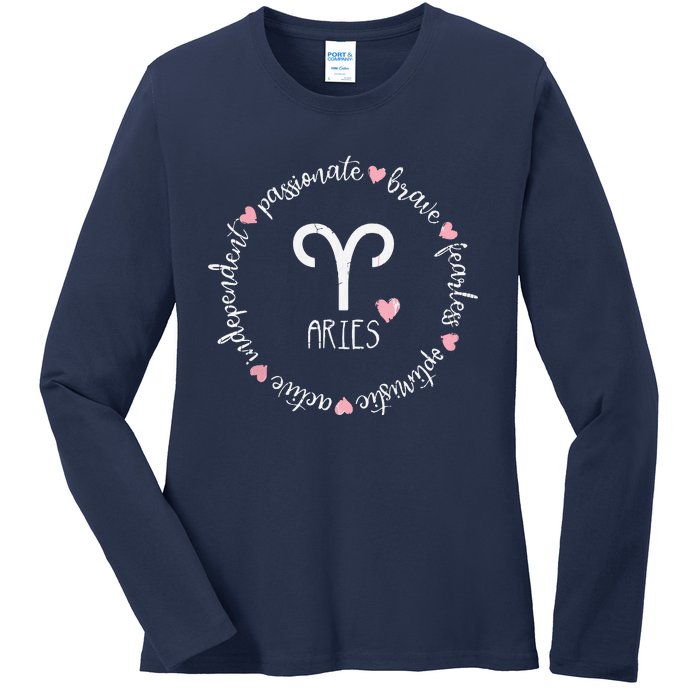 Aries Description Apparel Men Women Funny Zodiac Sign Gift Ladies Long Sleeve Shirt