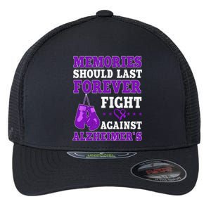 Alzheimers Disease AD Purple Awareness Boxing Gloves Ribbon Flexfit Unipanel Trucker Cap