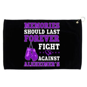 Alzheimers Disease AD Purple Awareness Boxing Gloves Ribbon Grommeted Golf Towel