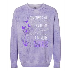 Alzheimers Disease Awareness Dementia I Wear Purple Colorblast Crewneck Sweatshirt