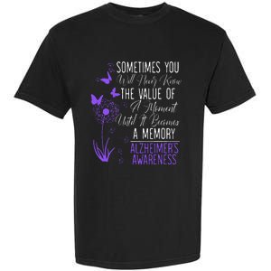 Alzheimers Disease Awareness Dementia I Wear Purple Garment-Dyed Heavyweight T-Shirt