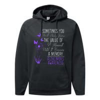 Alzheimers Disease Awareness Dementia I Wear Purple Performance Fleece Hoodie