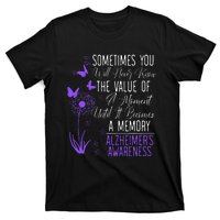 Alzheimers Disease Awareness Dementia I Wear Purple T-Shirt