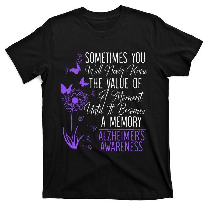 Alzheimers Disease Awareness Dementia I Wear Purple T-Shirt