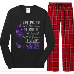 Alzheimers Disease Awareness Dementia I Wear Purple Long Sleeve Pajama Set