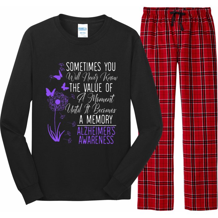 Alzheimers Disease Awareness Dementia I Wear Purple Long Sleeve Pajama Set