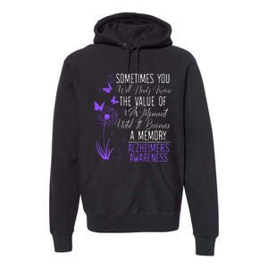 Alzheimers Disease Awareness Dementia I Wear Purple Premium Hoodie