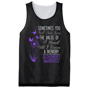 Alzheimers Disease Awareness Dementia I Wear Purple Mesh Reversible Basketball Jersey Tank