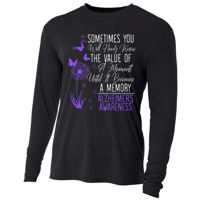 Alzheimers Disease Awareness Dementia I Wear Purple Cooling Performance Long Sleeve Crew