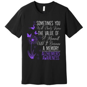 Alzheimers Disease Awareness Dementia I Wear Purple Premium T-Shirt