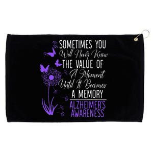 Alzheimers Disease Awareness Dementia I Wear Purple Grommeted Golf Towel