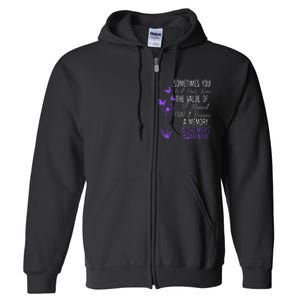 Alzheimers Disease Awareness Dementia I Wear Purple Full Zip Hoodie