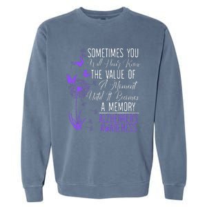 Alzheimers Disease Awareness Dementia I Wear Purple Garment-Dyed Sweatshirt