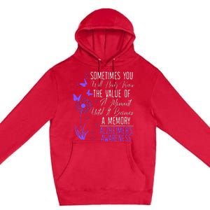 Alzheimers Disease Awareness Dementia I Wear Purple Premium Pullover Hoodie