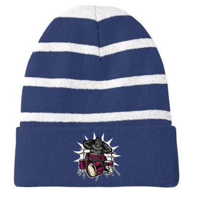 Ape Drummer Striped Beanie with Solid Band