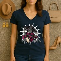 Ape Drummer Women's V-Neck T-Shirt