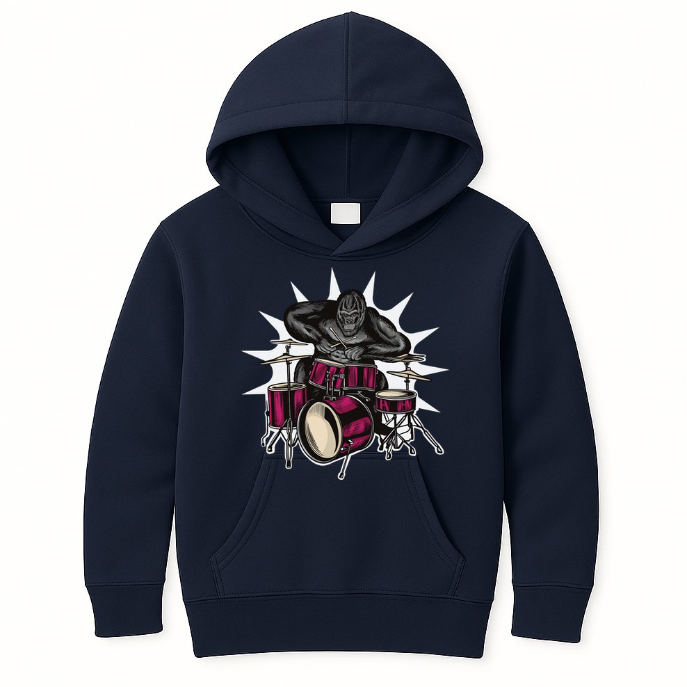 Ape Drummer Kids Hoodie