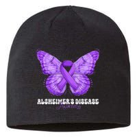 Alzheimers Disease Awareness Month Purple Ribbon Butterfly Sustainable Beanie