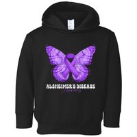 Alzheimers Disease Awareness Month Purple Ribbon Butterfly Toddler Hoodie