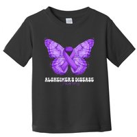 Alzheimers Disease Awareness Month Purple Ribbon Butterfly Toddler T-Shirt