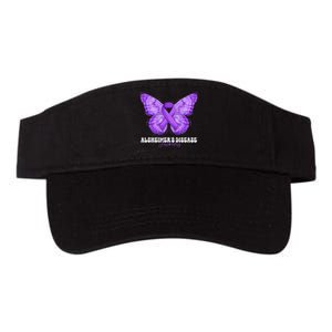 Alzheimers Disease Awareness Month Purple Ribbon Butterfly Valucap Bio-Washed Visor