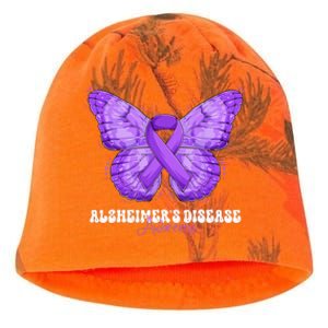 Alzheimers Disease Awareness Month Purple Ribbon Butterfly Kati - Camo Knit Beanie