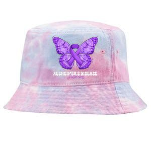 Alzheimers Disease Awareness Month Purple Ribbon Butterfly Tie-Dyed Bucket Hat