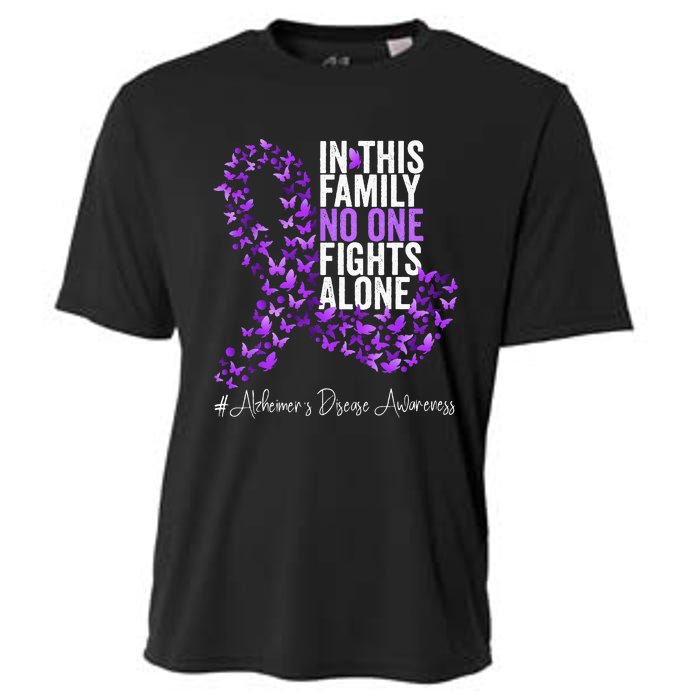 Alzheimers Disease Awareness Month Purple Ribbon Cooling Performance Crew T-Shirt