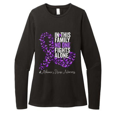 Alzheimers Disease Awareness Month Purple Ribbon Womens CVC Long Sleeve Shirt