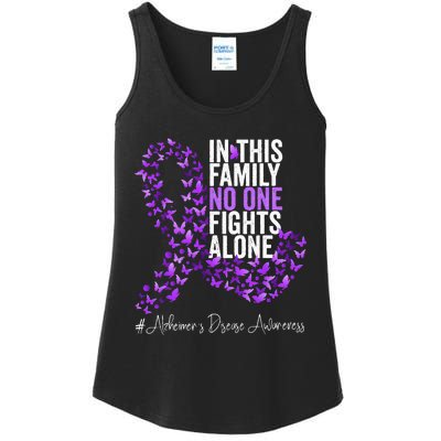 Alzheimers Disease Awareness Month Purple Ribbon Ladies Essential Tank