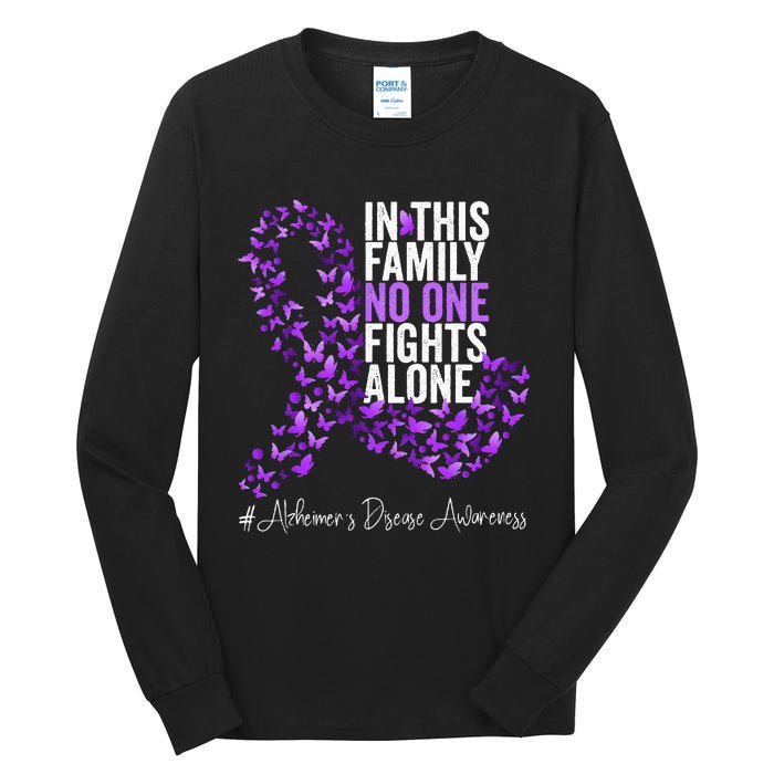 Alzheimers Disease Awareness Month Purple Ribbon Tall Long Sleeve T-Shirt