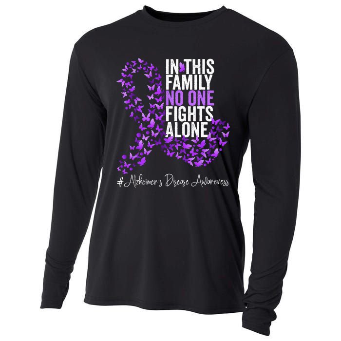 Alzheimers Disease Awareness Month Purple Ribbon Cooling Performance Long Sleeve Crew