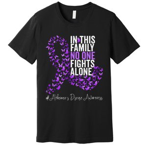 Alzheimers Disease Awareness Month Purple Ribbon Premium T-Shirt