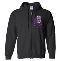 Alzheimers Disease Awareness Month Purple Ribbon Full Zip Hoodie