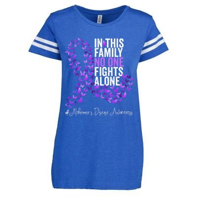 Alzheimers Disease Awareness Month Purple Ribbon Enza Ladies Jersey Football T-Shirt