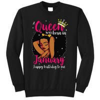 Afro Diva A Queen Was Born In January Happy Birthday To Me Sweatshirt