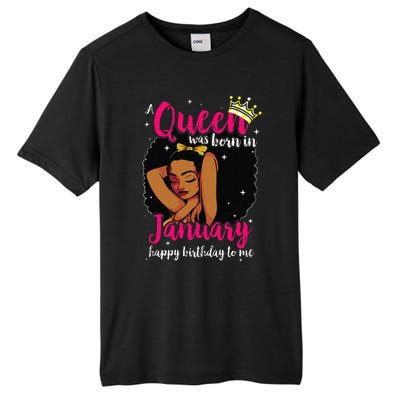 Afro Diva A Queen Was Born In January Happy Birthday To Me Tall Fusion ChromaSoft Performance T-Shirt