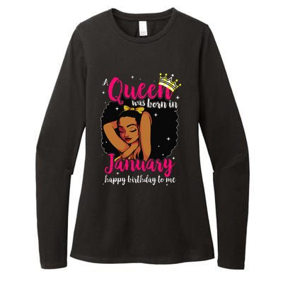 Afro Diva A Queen Was Born In January Happy Birthday To Me Womens CVC Long Sleeve Shirt