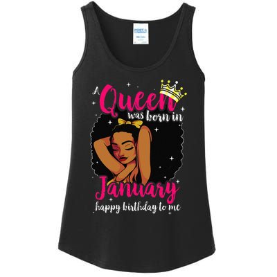 Afro Diva A Queen Was Born In January Happy Birthday To Me Ladies Essential Tank