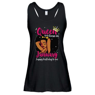 Afro Diva A Queen Was Born In January Happy Birthday To Me Ladies Essential Flowy Tank