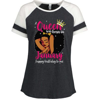 Afro Diva A Queen Was Born In January Happy Birthday To Me Enza Ladies Jersey Colorblock Tee