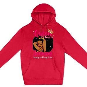 Afro Diva A Queen Was Born In January Happy Birthday To Me Premium Pullover Hoodie